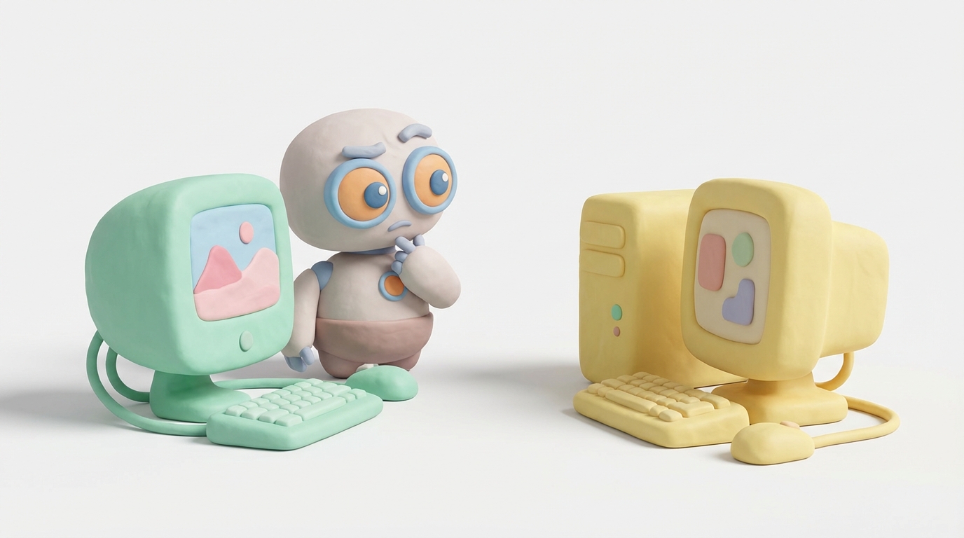 클로드 코워크와 클로드 코드의 주요 차이점을 비교 설명하는 일러스트