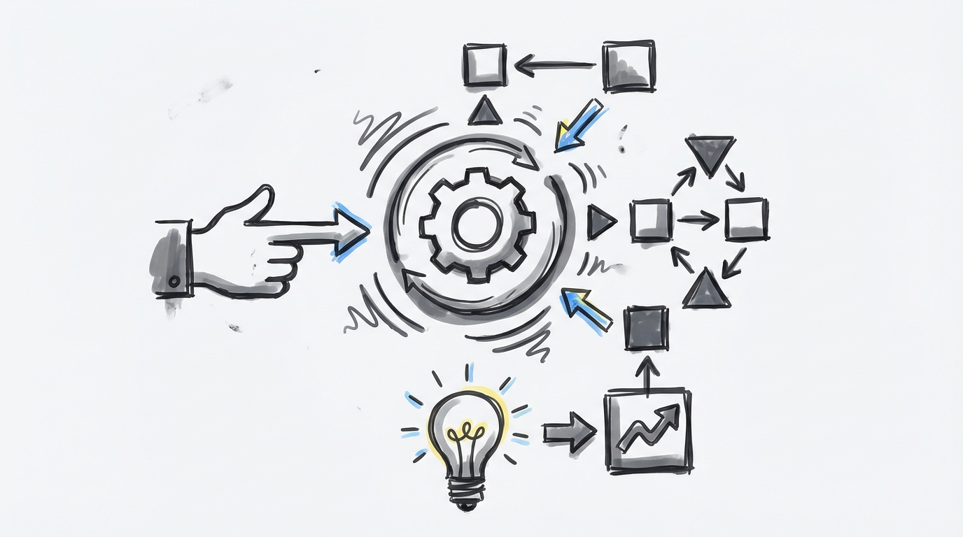 자바스크립트의 작동 방식과 주요 구성 요소를 시각적으로 설명하는 일러스트
